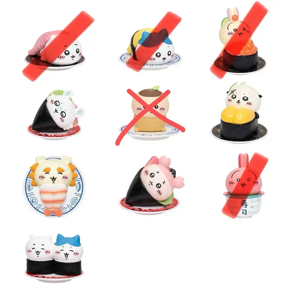 ちいかわ寿司寿司フィギュア先輩ハチワレうさぎモモンガラコクリ